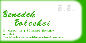 benedek bolcskei business card